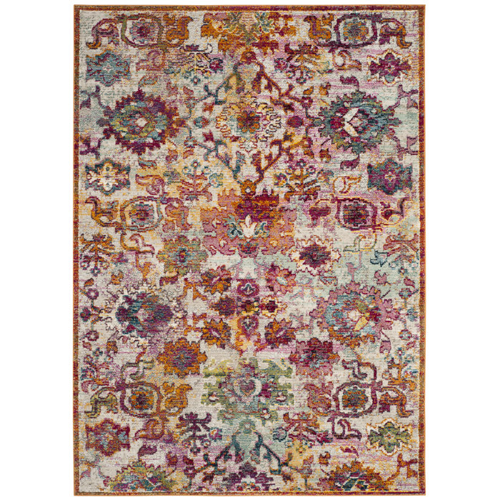 Bloomsbury Market Mcintosh Performance Purple/Orange Rug & Reviews
